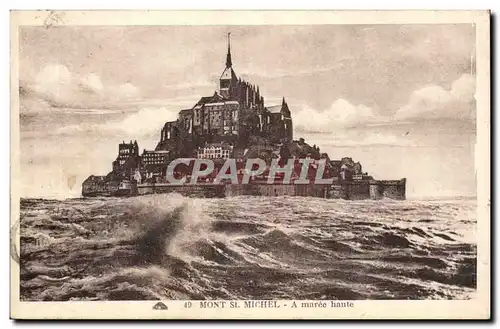 Mont Saint Michel Ansichtskarte AK A maree haute
