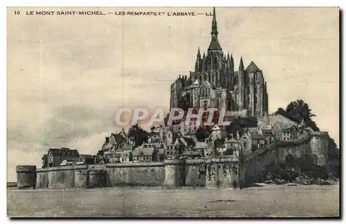 Mont Saint Michel Cartes postales Ls remparts et l&#39abbaye