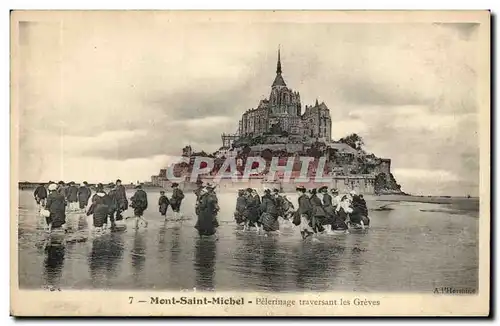 Mont Saint Michel Cartes postales Pelerinage traversant les greves