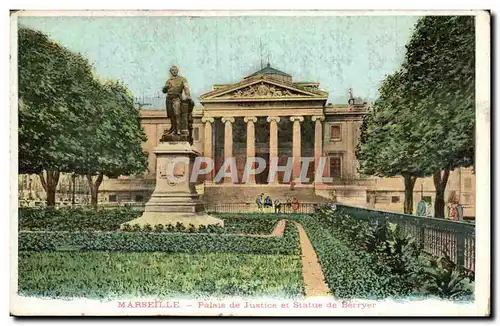 Marseille Cartes postales Palais de justice et statue de Berryer