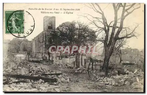 Bataille de la marne septembre 1914 Villiers au vent Cartes postales L&#39eglise