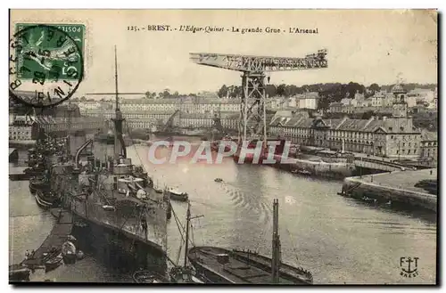 Brest Cartes postales L&#39Edgar Quinet La grande rue L&#39arsenal (bataeux)