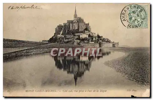 Mont Saint Michel Cartes postales Cote sud vue prise a l'est de la Digue