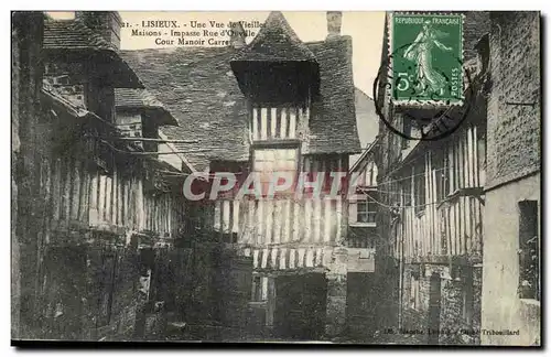 Lisieux Ansichtskarte AK Une vue de vieilles maisons Impasse rue d&#39Ouville Cour Manoir Carrey