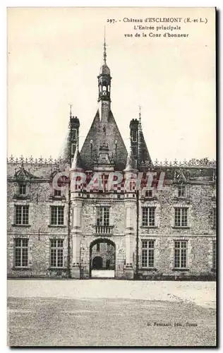 Cartes postales Chateau d&#39ESclimont L&#39entree principale vue de la cour d&#39honneur