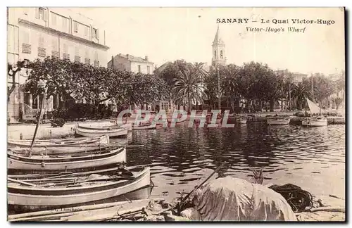 sanary - Le Quai Victor Hugo - bateau - Cartes postales