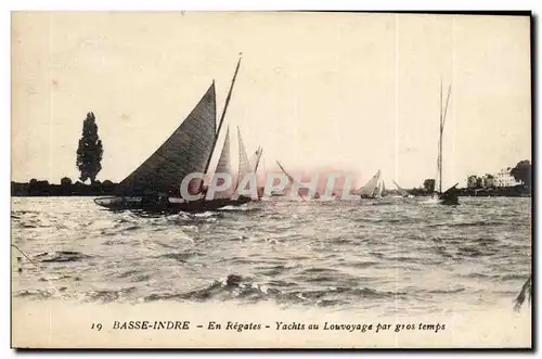 Basse Indre - En Regates - Yachts au Louvoyage par gros temps - voilier - bateau - Cartes postales