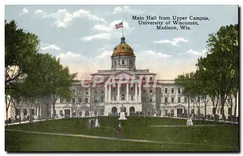 Etas Unis - United States - USA - Madison Wisconsin - Main Hall from Upper Campus of University - CP