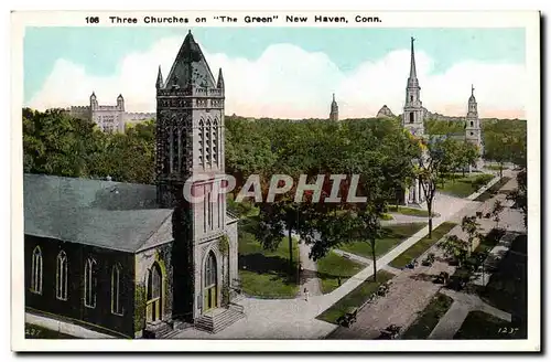 etas Unis - United States - USA - New Haven Conneticut - Three Churches on the Green - Ansichtskarte AK