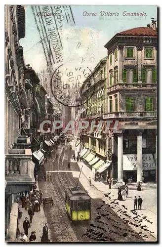 Italia - Italie - Italy - Milano - Milan - Corso Vittorio Emanuele - tramway - Ansichtskarte AK