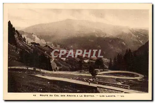 Route du Col des aravis a la Giettaz - Les Lacets - Ansichtskarte AK