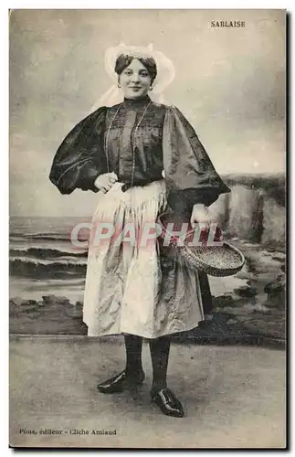 Les SAbles d'olonne Cartes postales SAblaise (femme folklore)