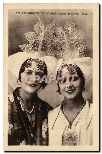 SAbles d&#39olonne Cartes postales Etude des coiffes (folklore costume)