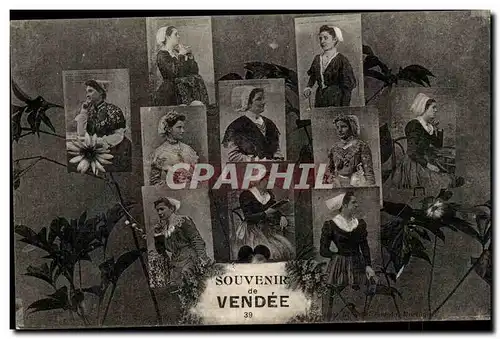 Ansichtskarte AK Souvenirs de Vendee (folklore costume)