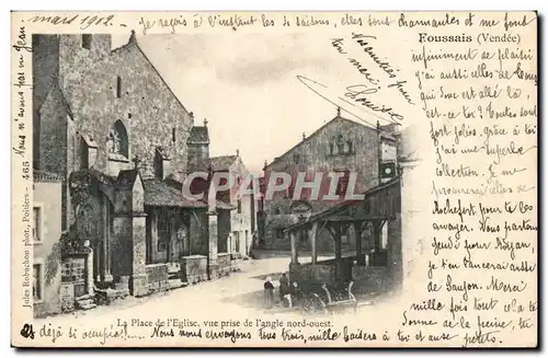 Foussais Cartes postales La place de l'eglise vue prise de l'angle nord ouest
