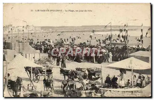 Sables d'olonne Cartes postales La plage un jour de fete (ane donkey mule)