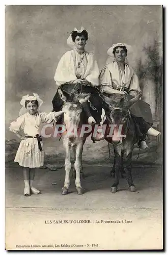Sables d&#39olonne Cartes postales La promenade a anes (donkey mule)