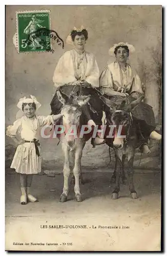 Sables d&#39olonne Ansichtskarte AK La promenade a anes (donkey mule)