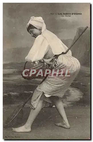 Sables d&#39olonne Cartes postales Sablaise La peche (folklore costume)