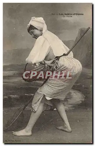 Sables d'olonne Cartes postales Sablaise La peche (folklore costume)