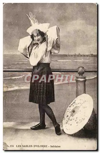 Cartes postales Les Sables d'olonne Sablaise ( folklore costume coiffe )