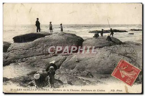 Cartes postales Les Sables d&#39olonne Rochers de la Chaume Pecheurs de crabes ( folklore costume )