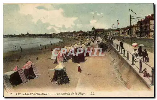 Cartes postales Sables d&#39olonne Vue generale de la plage