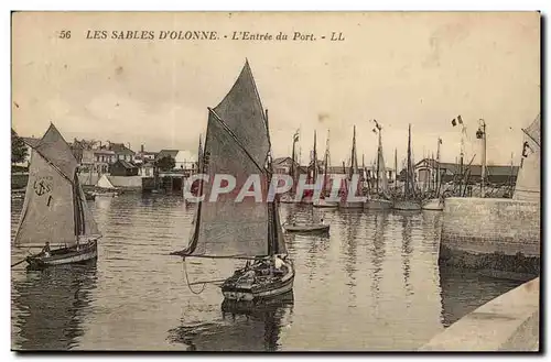 Cartes postales Sables d'olonne L'entree du port (bateau)