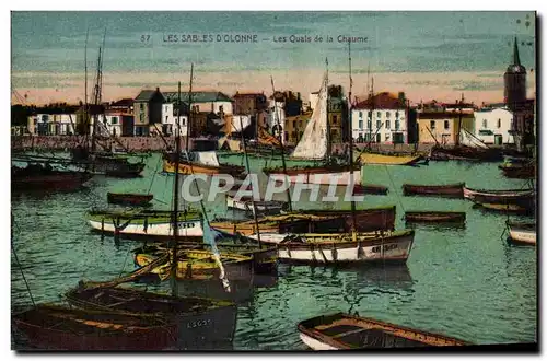 Cartes postales Sables d'olonne Les quais de la Chaume (bateaux)