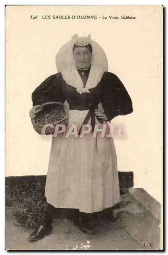 Ansichtskarte AK Sables d&#39olonne La vraie Sablaise (folklore costume)