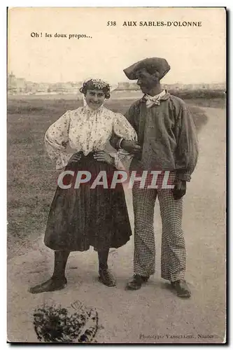 Ansichtskarte AK Sables d&#39olonne Oh ! les doux propos ( folklore costume )