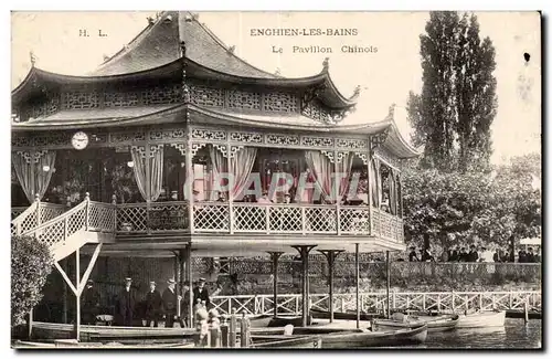 Enghien les Bains Ansichtskarte AK le pavillon chinois (china chine) + pib Hirondelles Rue de la Roquette Paris