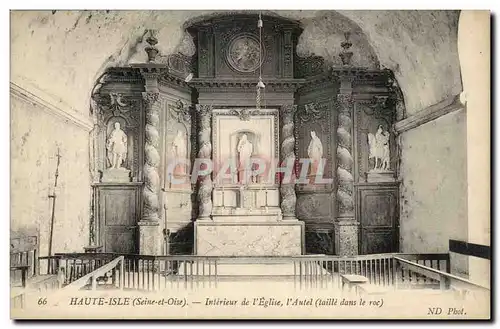 Haute Isle Ansichtskarte AK Interieur de l&#39eglise (taille dans le roc)