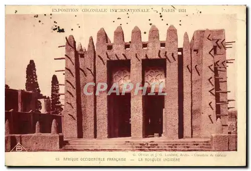 Ansichtskarte AK Exposition coloniale internationale Paris 1931 AoF Mosquee indigene