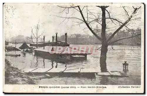 Crue de la Seine Paris Ansichtskarte AK Paris inonde Port Saint Nicolas