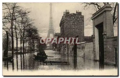 Crue de la Seine Paris Cartes postales Inondations Le quai de Grenelle (Tour Eiffel)