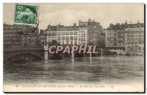 Crue de la Seine Paris Ansichtskarte AK Inondations Le pont des Tournelles