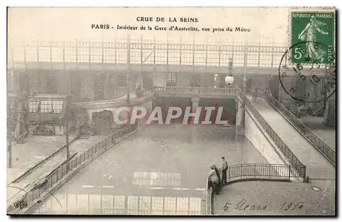 Crue de la Seine Paris Ansichtskarte AK Interieur de la gare d&#39Austerlitz Vue prise du Metro