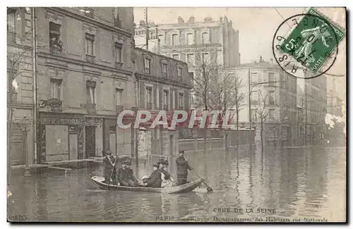 Crue de la Seine Paris Cartes postales Inondations Clichy Demenagement des habitants Rue Nationale