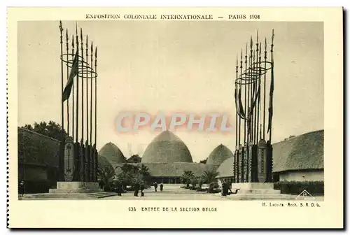 EXposition coloniale internationale Paris 1931 Entree de la section belge