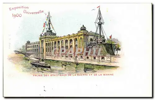 EXposition Universelle de 1900 Cartes postales Paris Palais des ministeres de la guerre et de la marine