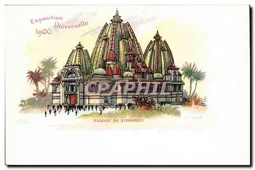 EXposition Universelle de 1900 Cartes postales Paris Pagode de Vishnou