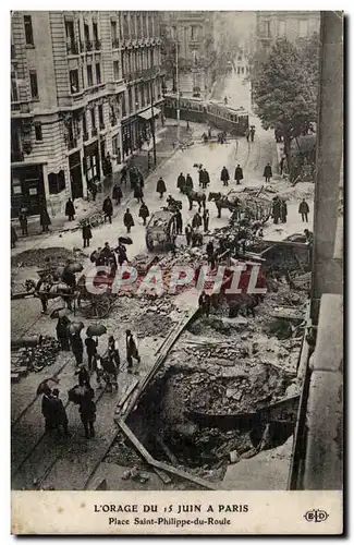 Paris Cartes postales L&#39orage du 15 juin Place Saint Philippe du Roule