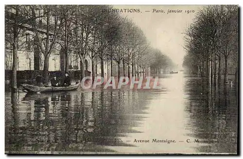 Ansichtskarte AK Inondations CRue de la Seine Paris Avenue Montaigne