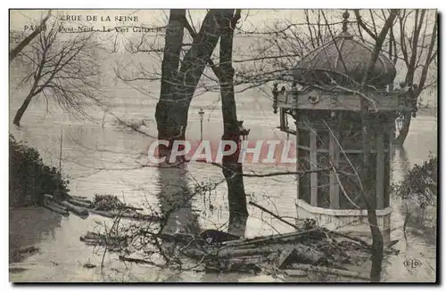 Cartes postales Inondations CRue de la Seine Paris Janvier 1910 Pont neuf Le vert galant inonde