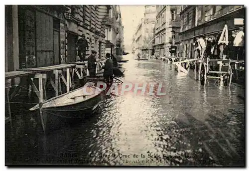 Cartes postales Paris Crue de la Seine 1910 Ensevelissement de passerelle rue Bellechasse