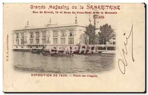 Cartes postales Paris Grands magasins de la SAmaritaine Rue de Rivoli Exposition de 1900 Palais des Congres