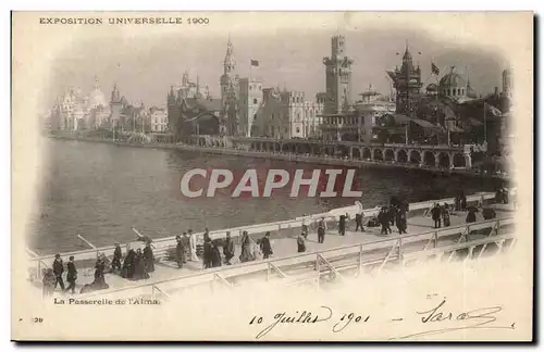 Ansichtskarte AK Exposition universelle de 1900 Paris La passerelle de l&#39Alma