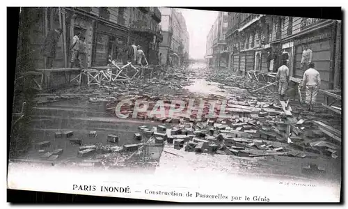 Paris Ansichtskarte AK Construction de passerelles par le genie