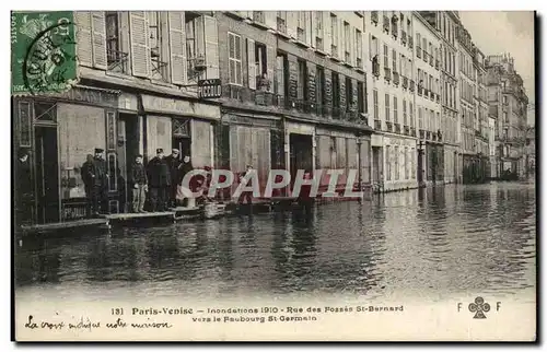 Paris 5 - Venice - Innondations - Rue des Fosses St Bernard vers le Faubourg St Germain - Ansichtskarte AK